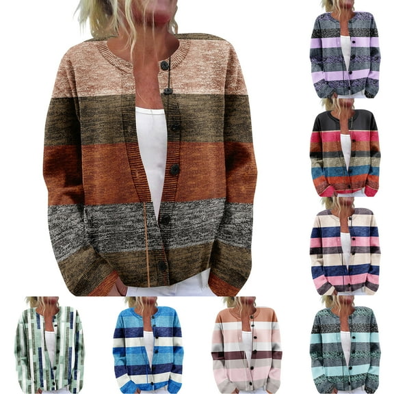 Women's Sweater Cute Fun Printing Sweater Fall And Winter Long Sleeve Knitted Sweater for Fall Winter Geometric Patterns,Blue,L