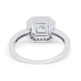 thumbnail image 7 of Halo Princess Cut Accent Engagement Ring CZ 925 Sterling Silver Size 12, 7 of 7