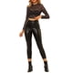 thumbnail image 2 of INSPIRAR CHIC Día de San Valentín Top Corto de Mujer Semi-Translúcido de Manga Larga Cuello Redondo Blusa M Negra, 2 of 8