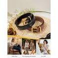 thumbnail image 7 of Punplita Belt for Women Faux Leather Belt with Vintage Gold Buckle for Jeans Pants Dresses, 7 of 7