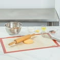 thumbnail image 4 of Rectangle Tan and Red Silicone Full Size Baking Mat - Ultra Durable - 15 3/4" x 23 1/2" - 1 count box, 4 of 11