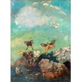 thumbnail image 2 of Redon, Odilon 25x32 Gold Ornate Wood Framed with Double Matting Museum Art Print Titled - Butterflies, 2 of 4