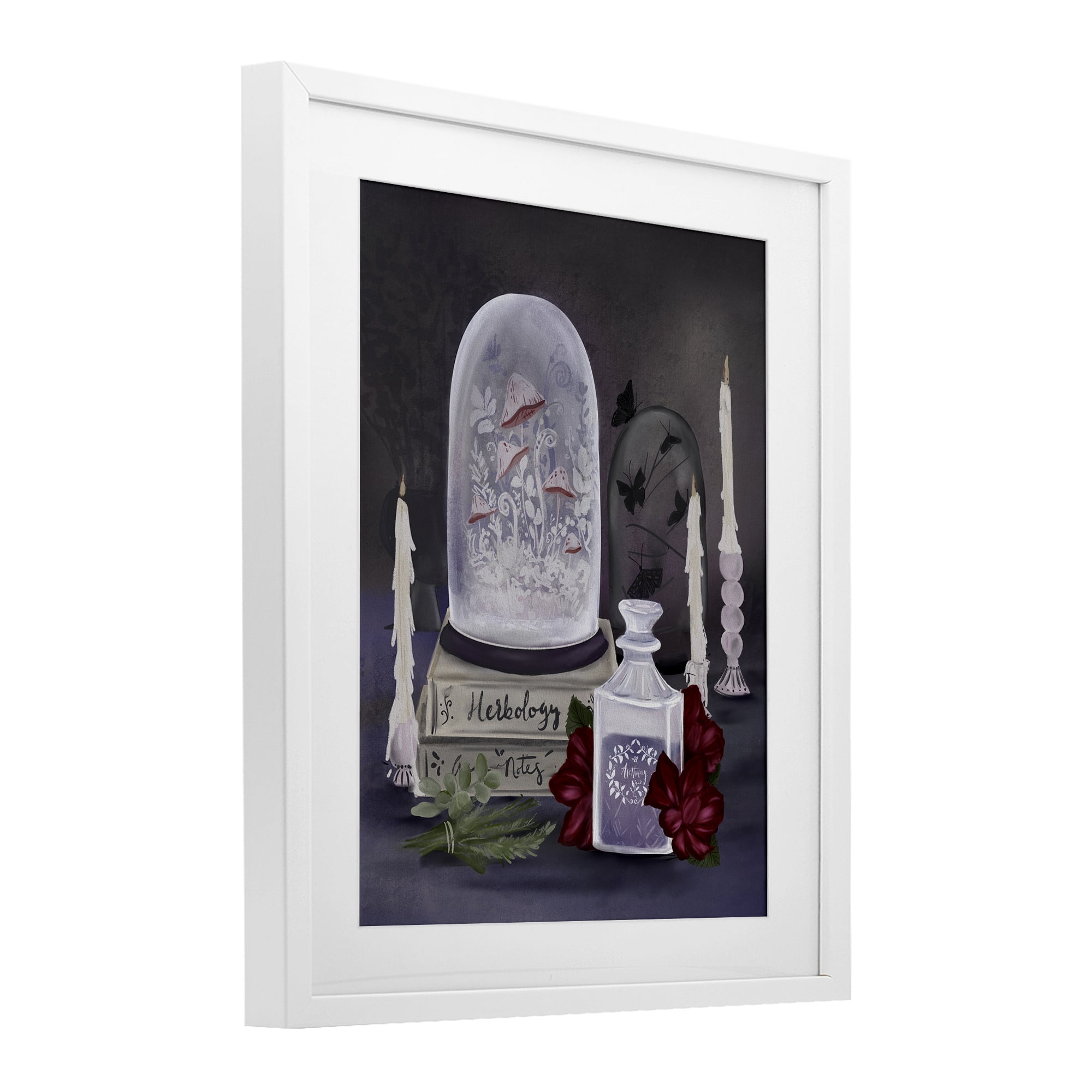 Stupell Industries Spooky Apothecary Vibes White Framed Print Under Glass, design by Adreane Fippinger