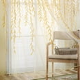thumbnail image 3 of Willow Voile Curtains Cute Green Sheers Leaf Curtain Tulle Vine Window Curtains Nursery Green Sheers Ivy Pretty Curtain for Kids Living Room Bedroom Window Door Balcony (2 Pieces,39.4 x 78.7 Inch), 3 of 8