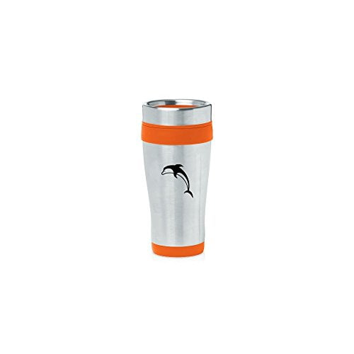 Orange 16oz Insulated Stainless Steel Travel Mug Z1805 Dolphin,MIP by