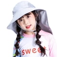 thumbnail image 2 of Summer Sun Hat Outdoor Girls Boys Large Eaves Sunshade Hat With Neck Protection Hat, 2 of 7