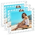 thumbnail image 7 of 3Pack Scalloped Acrylic Photo Frame 8×10 Inch, 15+15mm Thick Block Clear Glass Photo Frame with Thick Block | Acrylic Picture Frames Modern Gift Set (3Pack, 8X10), 7 of 7