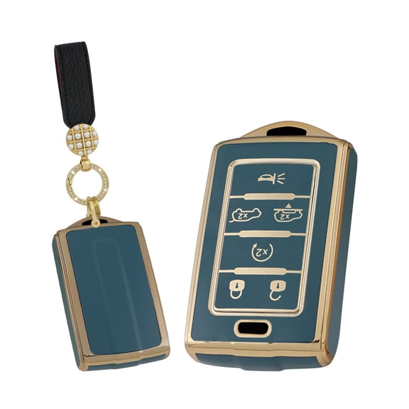 6 Button Fit for Jeep Key Fob Cover Soft TPU Full Protection Key Shell Key Case Compatible with 2021 2022 2023 2024 Grand Cherokee L Grand Wagoneer
