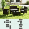 thumbnail image 5 of Costway 4 PCS Patio Furniture Set with Washable Cushions and Tempered Glass Coffee Table Grey, 5 of 9