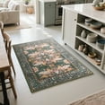 thumbnail image 2 of Cydiria Vintage Boho Traditional Oriental Faux Wool Area Rug, 2' x 3', Green, 2 of 8