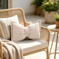 thumbnail image 5 of Dimensional Bow Shaped Lumbar Pillow Vintage Textured Decorative Waist Cushion Soft Throw Pillow for Sofa Bedroom Living Room Scandinavian Home Decor, 5 of 6