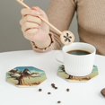 thumbnail image 6 of Disketp Elephant On Dry Tree Funny Coasters,6 Pcs Leather Coasters With Holder, Perfect Housewarming Hostess Gifts,Protect Furniture From Water Marks Scratch And Damage, 6 of 9
