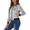 thumbnail image 4 of Chaqueta bomber para mujer Inspire Chic, corte ajustado, ligera, con cremallera, color azul cielo, 4 of 6