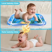 Tummy Time Water Mat,Inflatable Baby Play Mat for Newborn Infant 3 to 24 Month Boy Girl,Promoting Baby Motor and Sensory Development,Great Gift Idea,Blue
