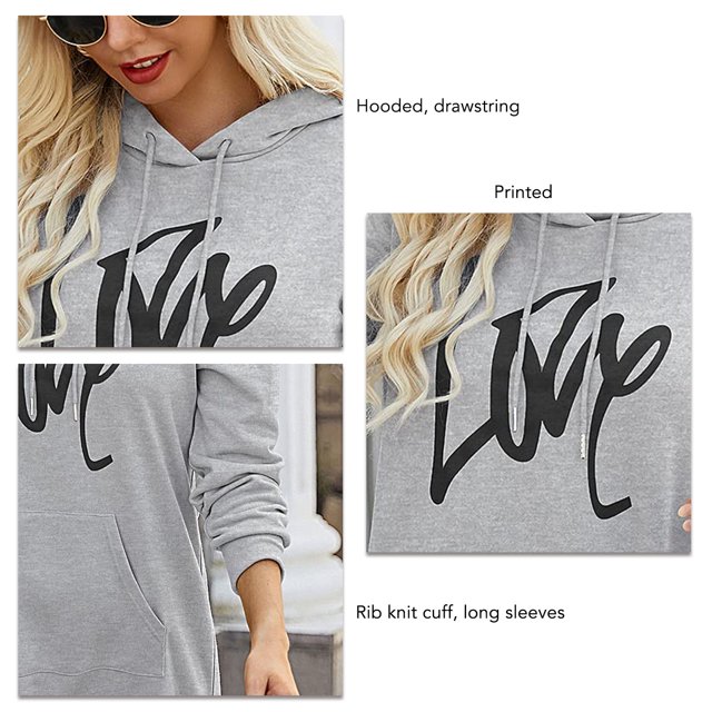 Vestido Con Capucha, Vestido De Sudadera Cordón Casual Suave A La Moda Para La Vida Diaria Para La Fiesta De Vacaciones ANGGREK Otros