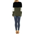 thumbnail image 2 of Women's Long Sleeve Tunics Color Block Cutout Sweatshirt Loose Fit Tops, 2 of 5