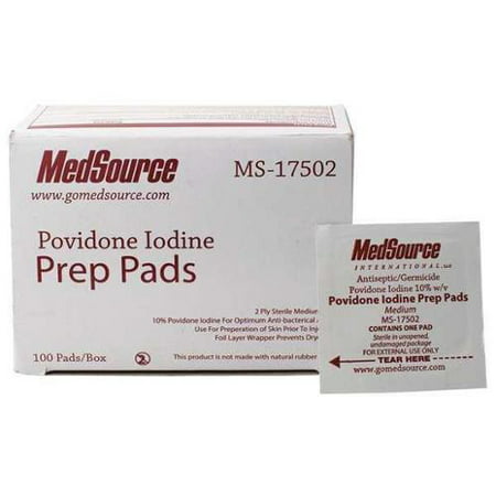 MedSource MS-17502 PVP iode lingettes, 2-1 / 2inx1-3 / 16po, PK1000 G9999613