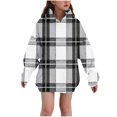 thumbnail image 3 of Ashirexll Oversized Hoodies for Girls Oversize Hoodie 3-14 Years Winter Plaid Fashion Casual Velvet Fleece Lined Comfortable Long Sleeve Hooded Sweatshirt for Kids, 3 of 6