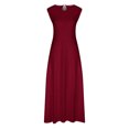 thumbnail image 4 of Robes Décontractées pour Femmes 2023 Mode Estivale Tendance pour Femmes Manches Courtes Camisole Unie Bretelles Col Rond Robe Pull Robes de Soirée pour Femmes Élégantes Chic en Liquidation, 4 of 4