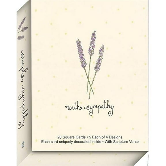 Crown Point Graphics 359839 Boxed Square Assorted Simple Sympathy Card - Box of 20