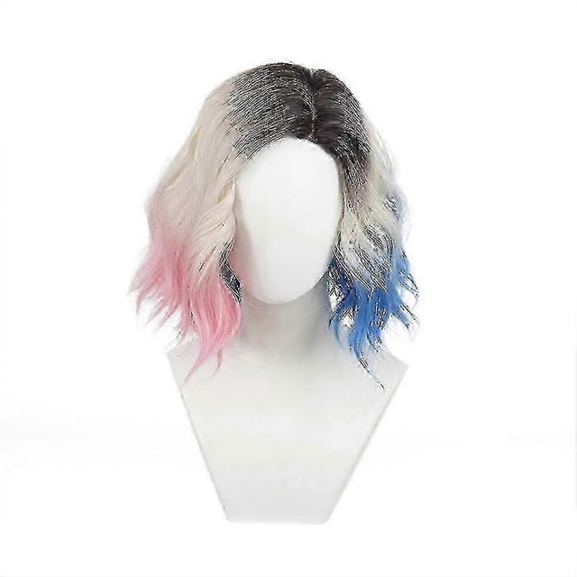 Enid Sinclair Wig Blue Pink Anime Cosplay Wig For Women Short Curly Wavy Wig Heat Resistant Syntheti