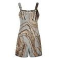 thumbnail image 4 of LEBONYARD Womens Shorts Clearance,Womens Plus Shorts Summer save up under 50%,Women's Summer Casual Romper Long Playsuit Strap Printing Jumpsuit Khaki XXXXXL, 4 of 5
