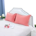 thumbnail image 3 of PiccoCasa 2Pcs 300 Thread Count Cotton Oxford Pillowcases, Soft Pillow Shams, King(20"x36"), Coral Color, 3 of 8