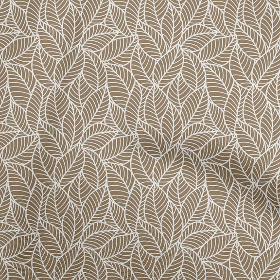 oneOone Cotton Cambric Light Brown Fabric Texture Leaf Quilting Supplies Print Sewing Fabric By The Yard 42 Inch Wide