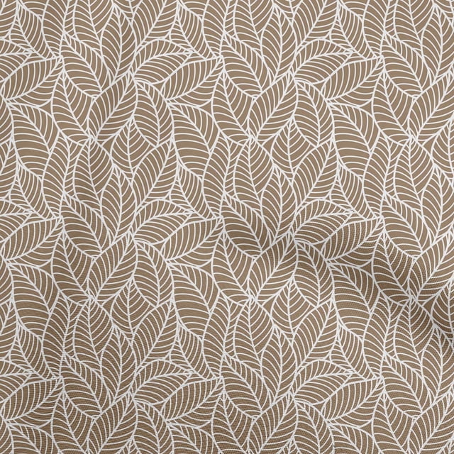 oneOone Georgette Viscose Light Brown Fabric Texture Leaf Sewing Craft Projects Fabric Prints By Yard 42 Inch Wide