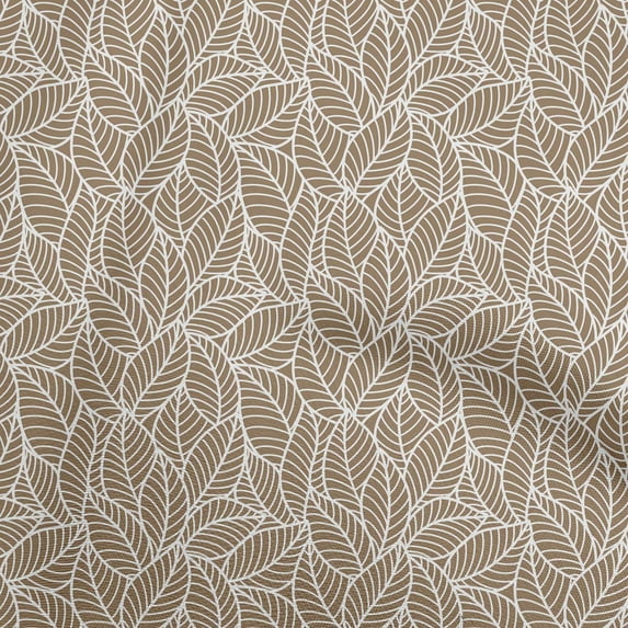 oneOone Polyester Spandex Light Brown Fabric Texture Leaf Fabric For Sewing Printed Craft Fabric By The Yard 56 Inch Wide