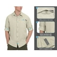 thumbnail image 5 of Little Donkey Andy Men's UPF 50+ UV Protection Shirt, Breathable Long Sleeve Fishing Hiking Shirt, Air-Holes Tech Light Khaki Heather M, 5 of 7