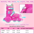 thumbnail image 2 of SubSun Roller Skates for Toddler Girls Boys 3-Point Balance with Light Up Wheels Princess Pink Small(11C-1), 2 of 7