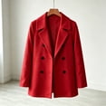 thumbnail image 6 of Fall Jackets for Girls Zaewscy Girls Double‑Breasted Wool Blend Coat Notched Lapel Long Sleeve Kids Casual Wool Outerwear Red 140, 6 of 9