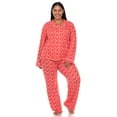 thumbnail image 1 of White Mark Women's Heart Long Sleeve Button-Down Pajama Set, 1 of 6