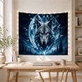 thumbnail image 5 of Wolf With Glowing Eyes in Lunar Portal, Mystical Celestial Fantasy for Animal Lovers, Wildlife Wall Art, Housewarming Gift Tapestry Wall Hanging for Bedroom, Living Room and Dorm, 5 of 7