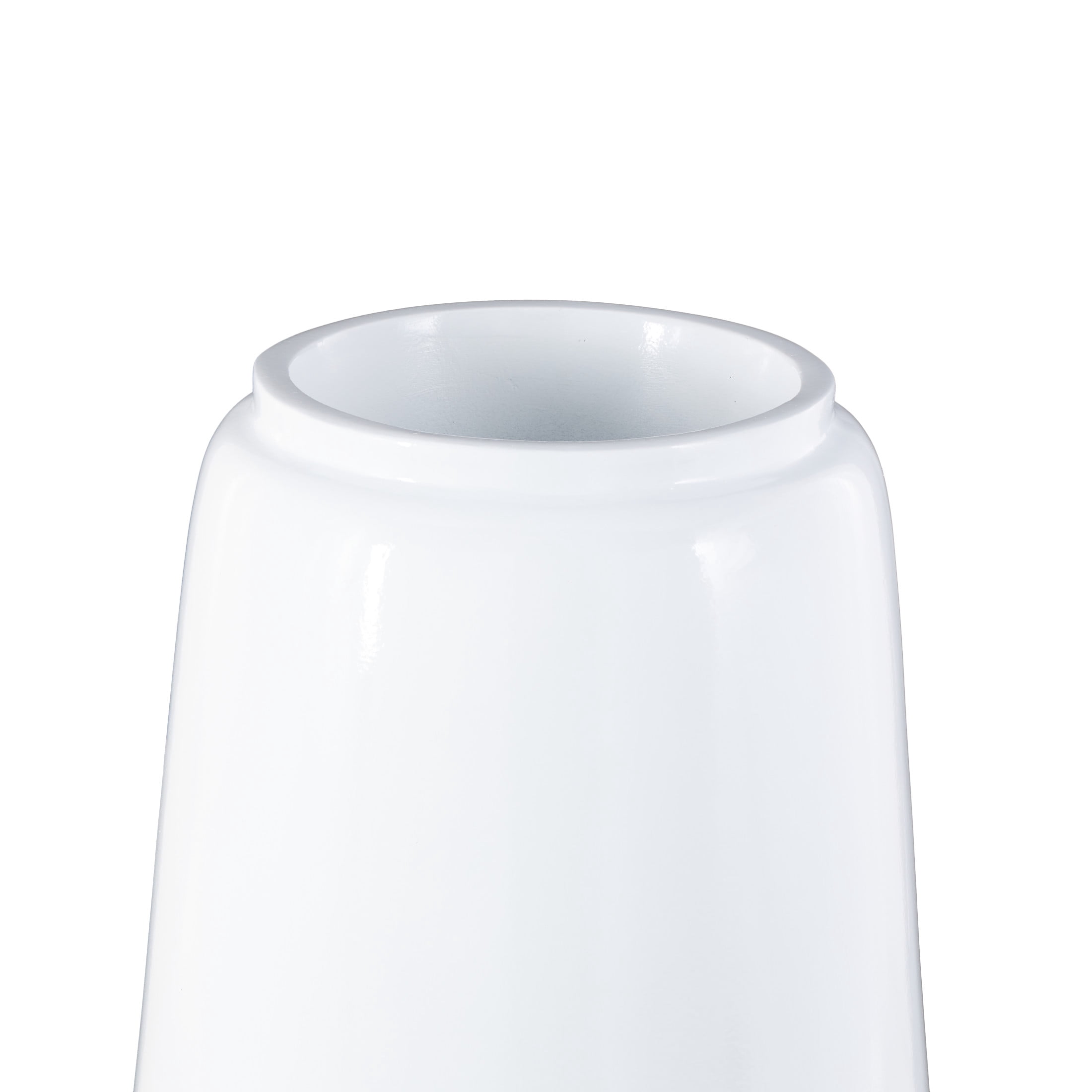 DecMode 30" Tall Floor White Resin Vase