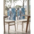 thumbnail image 4 of nqOlkjepod Blue Grey Chair Covers Set of 8, Decorative Chair Back Cover, Modern Oil Painting Art Abstract Dining Room Chair Slipcovers Removable Chair Protectors Covers for Party Banquet, 4 of 7