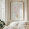 thumbnail image 5 of Pink Hot Air Balloon, Magic Unicorn, Moon, Stars, Girl Nursery - Illustration Watercolor Whimsical Hot Air Balloon Animal Pastel Fantasy Oak Framed Wall Art Print 8 x 10 inches, 5 of 12