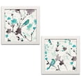 thumbnail image 2 of Gango Home Decor Watercolor-Style Floral and Bird Wall Art; Two Blue 12x12in Art Prints in White Frames, 2 of 6