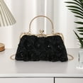 thumbnail image 5 of FENOHREFE Womens Clutch Purse Rose Decoration Evening Bag Elegant Handbag with Removable Chain Strap for Bridal Wedding Party Prom, 5 of 8