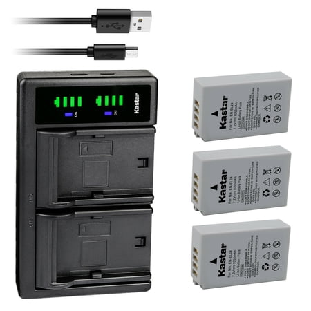 Kastar 3-Pack Battery and LTD2 USB Charger Compatible with Nikon EN-EL24 ENEL24 EN-EL24a ENEL24a Battery Nikon MH-31 Charger Nikon 1 J5 1J5 Nikon DL18-50 DL1850 Nikon DL24-85 DL2485 Digital Camera