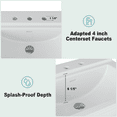 thumbnail image 3 of 26" W X 20" D Bathroom Pedestal Sinks,Rectangular Modern White Ceramic Pedestal Bathroom Sink With Overflow and 3 Pre-Drilled Holes - Fits 4-Inch Faucets, 3 of 8