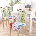 thumbnail image 5 of RYLABLUE Seahorse Shell Starfish and Bubbles Stretch Chair Cover Protector Seat Slipcover for Dining Room Hotel Wedding Party Set of 6, 5 of 5