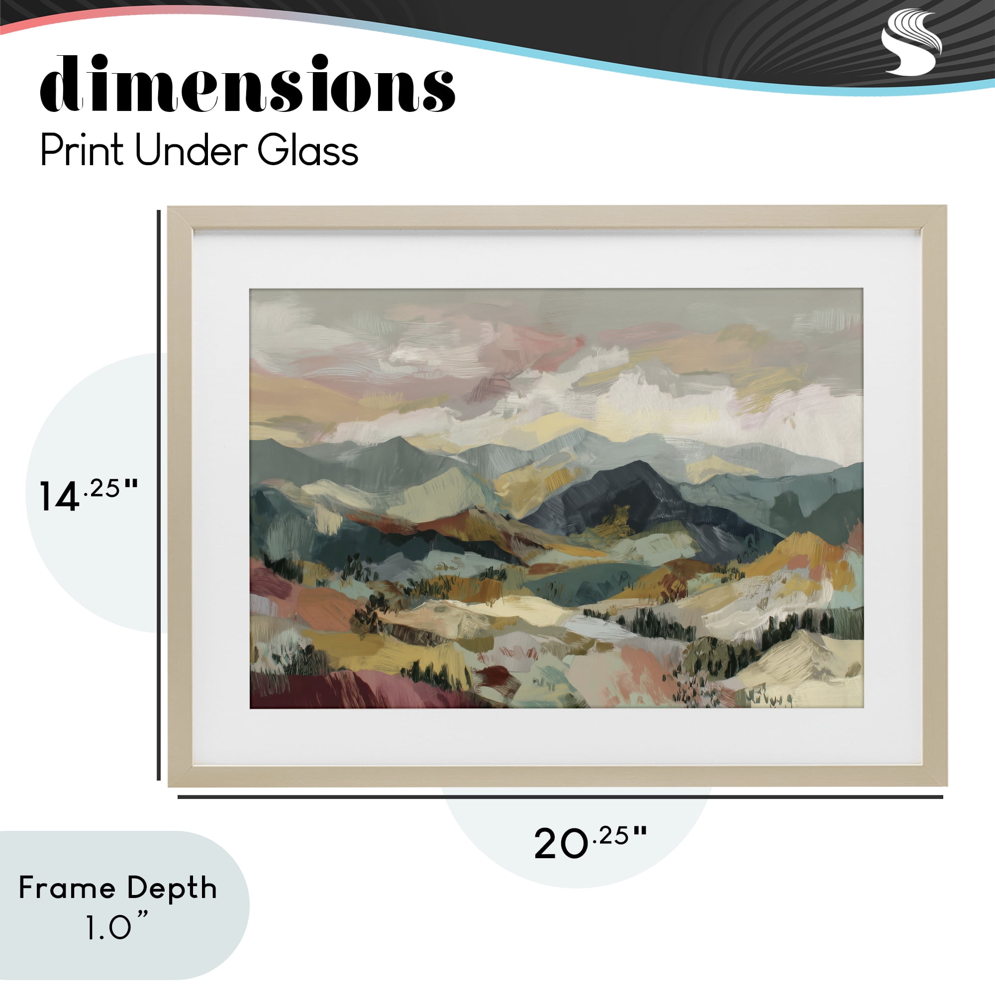 Stupell Industries Mountain Valley Vista Birch Framed Print Under Glass, design by Chromatic Storm Studio