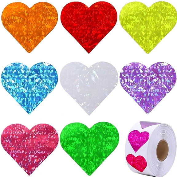 CCOCC 2026 New Cute Colorful Waterproof Stickers Accessories Valentine'S Day Stickers Decorative 500 Pieces Love Heart Decorations Glitter Wall Sticker,For Valentine,Party,Crafts,Gift,Home Decor
