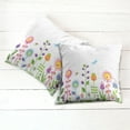 thumbnail image 6 of Ambesonne Cartoon Throw Pillow Cover 2 Pack, Whimsical Summer Floral, 16", Multicolor, 6 of 7