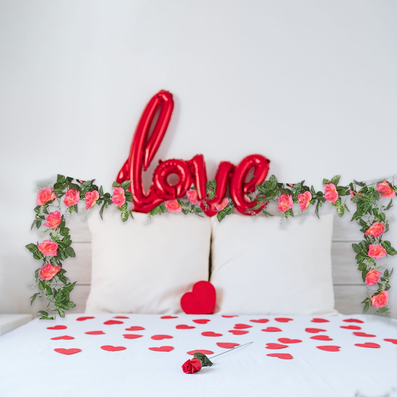 JilgTeok 3 Packs 2pcs 90.55in Artificial Rose Vine Flowers Plants Simulation 10 Heads Rose Vines for Mother's Day Wedding Scene Party Wall Hanging Mantel Tabletop Decoration