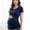 Navy Blue, variant on Yawrut Round Neck Maternity T-Shirt, Soft Stretchy Ruched Pregnancy Top, Casual Short Sleeve Maternity Tee for All Trimesters, Daily Home Work Pregnant Shirts