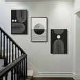 thumbnail image 3 of 3pcs Black and White Abstract Geometric Wall Art Set - Frameless Modern Minimalist Posters for Living Room, Bedroom, Office Decor, Indoor Use, Living Room Wall Decor|Minimalist Wall Art|Canvas Art P, 3 of 4