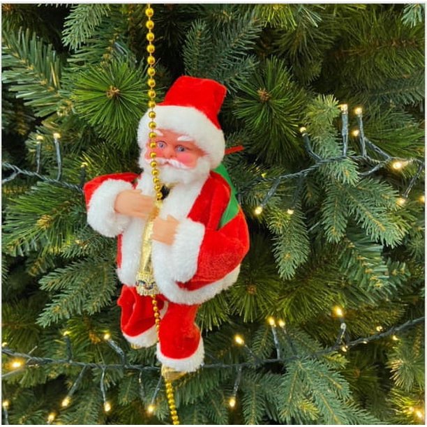 Nueva escalera eléctrica para escalar, figura navideña de Papá Noel, adorno para trepar cuentas y bajar repetidamente, regalo de juguete para niños